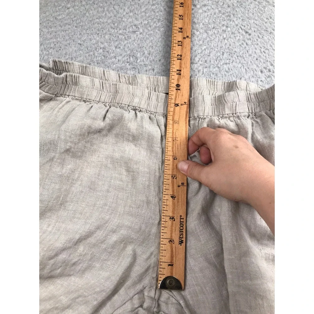 Quince Pants Women M (32x28) Flax 100% European Linen Piping Pull On